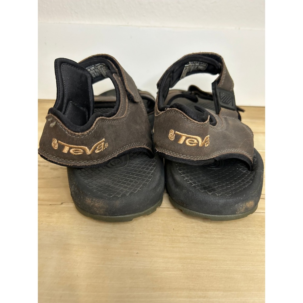 Teva Hiking Sandals Mens Brown Leather Outdoor Walking 10 Gorpcore Active‎ 6787 - Picture 3 of 7